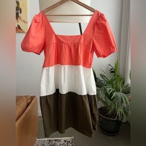 Compania Fantastica Colour Block Poplin Mini Dress